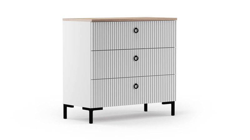 Комод 3 ящика Zima, цвет Гикори кингстон + Белый 41x85.5 — купить в Озерце