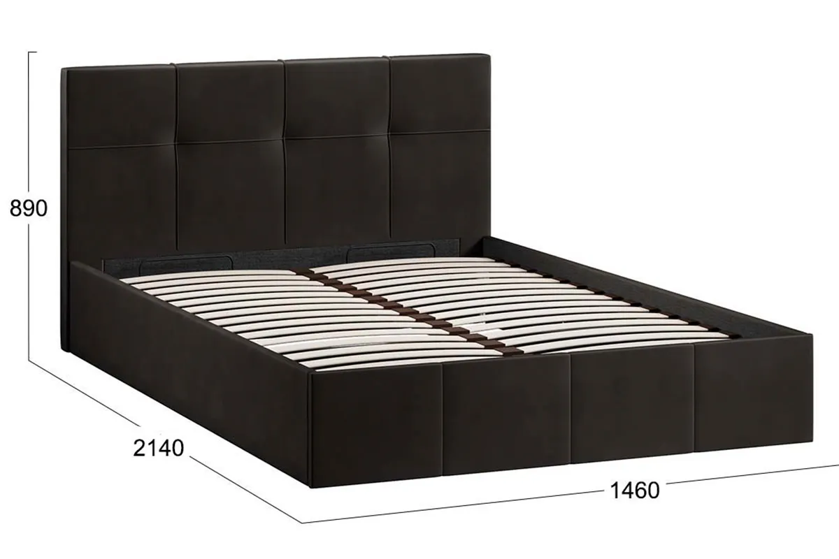 Кровать Лора с мягкой обивкой и заглушиной с ПМ 140х200 (Велюр / Confetti Stone) - купить в Озерце