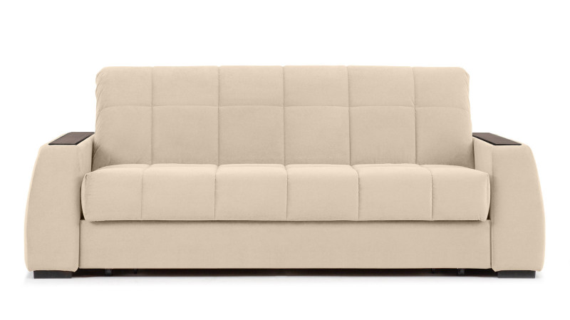Диван - кровать Domo Pro с полками цвета венге, стежка квадрат, ткань Sky Velvet 21 160x216 — в мебель-центре Озерцо