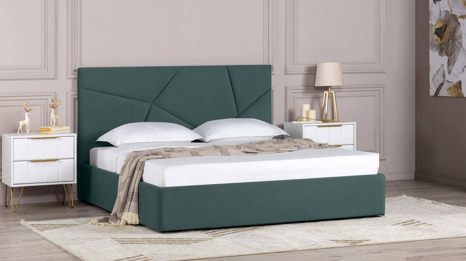 Кровать с подъемным механизмом Opera I, ткань Casanova Seawave, 160x200 - купить в Озерце