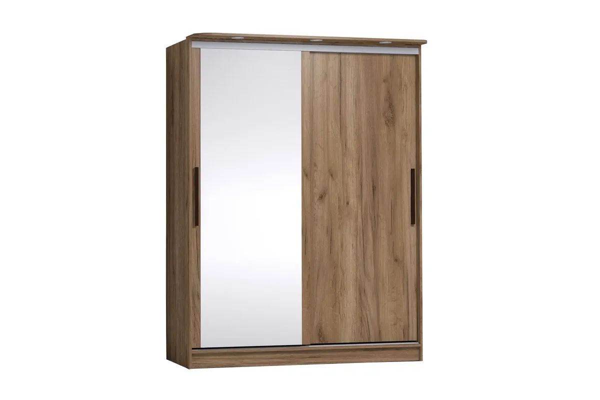 Шкаф-купе 1600 Strike Зеркало/ЛДСП (Дуб табачный Craft) в мебель-центре Озерцо