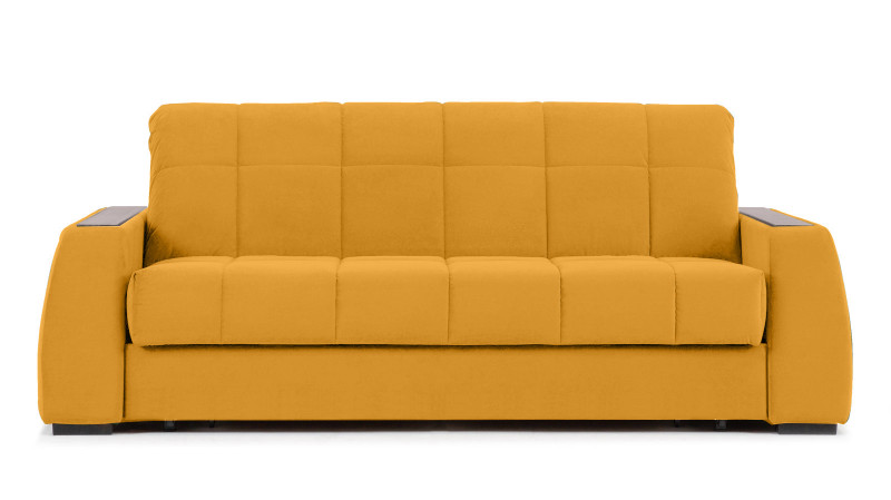 Диван - кровать Domo Pro с полками цвета ясень, стежка квадрат, ткань Sky Velvet 30 160x216 — в мебель-центре Озерцо