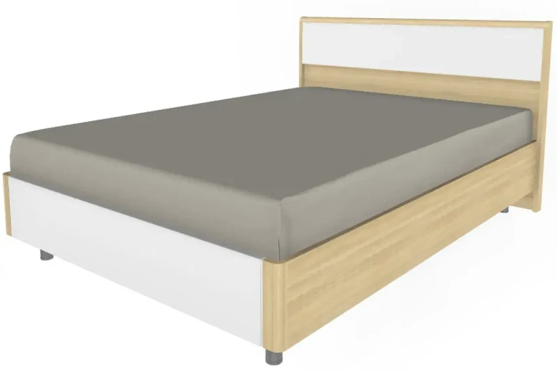 Кровать КР-5002-АС-БГ (Ясень Асахи/Белый Бриллиант Глянцевый) - купить в Озерце