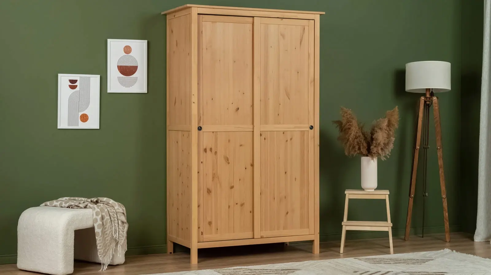Шкаф с раздвижными дверями Terek, цвет Светло-коричневый 59x120 — купить в Озерце