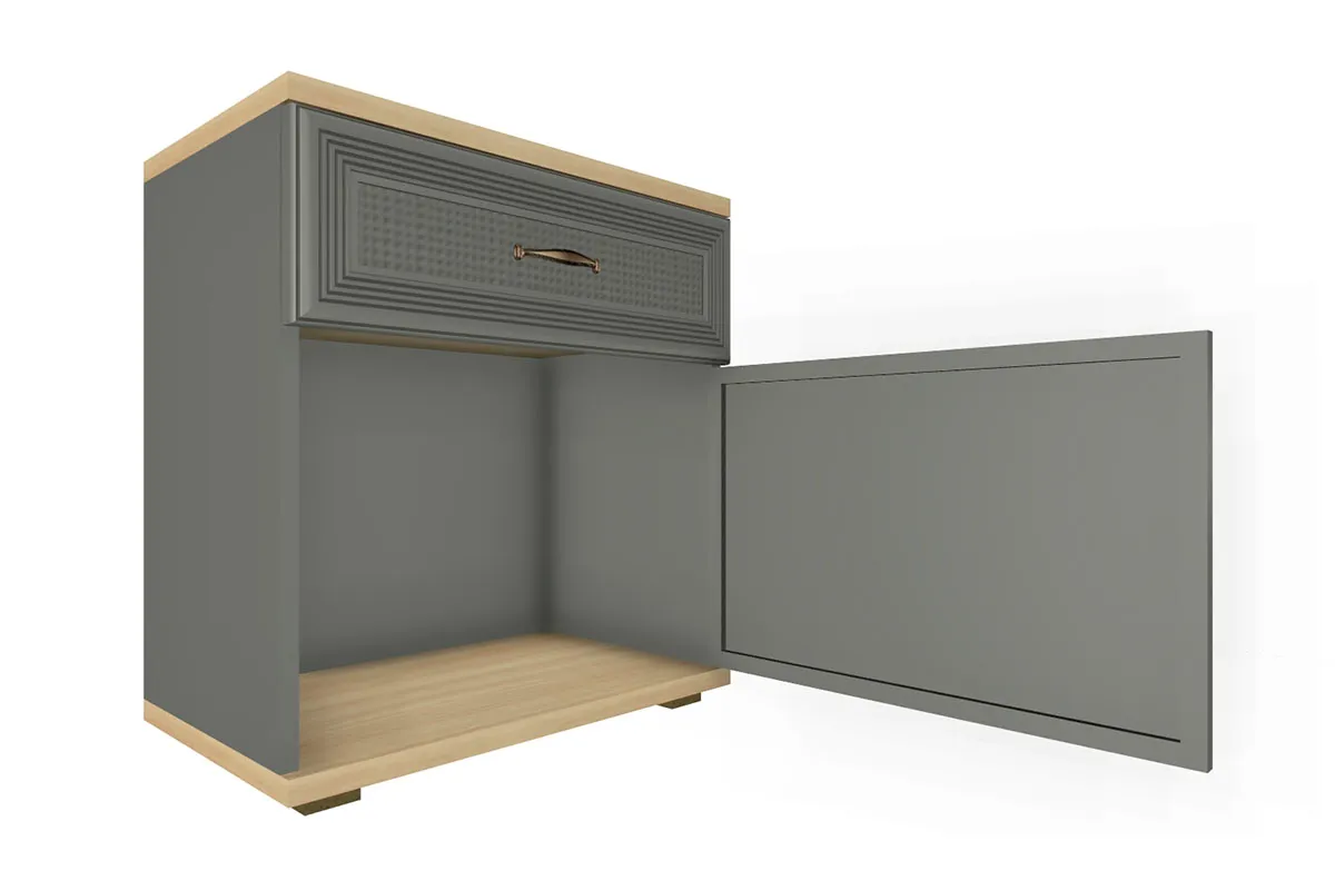 Готовый комплект для спальни СК-1022-АС-СО-В (Ясень Асахи/Серый Оникс/Велюр) - купить в Озерце