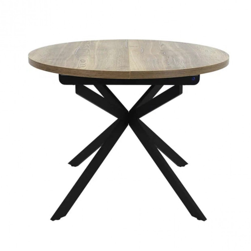 Стол ПАРМА круглый d100/135 дуб олово/муар черный - купить в Озерце