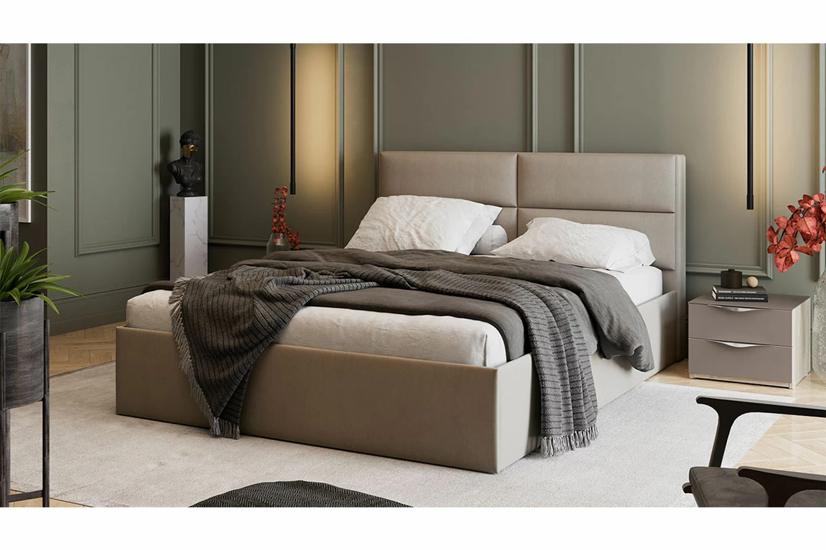Кровать универсальная Глосс с ПМ Тип 1 (1600) (Велюр Мокко светлый) - купить в Озерце