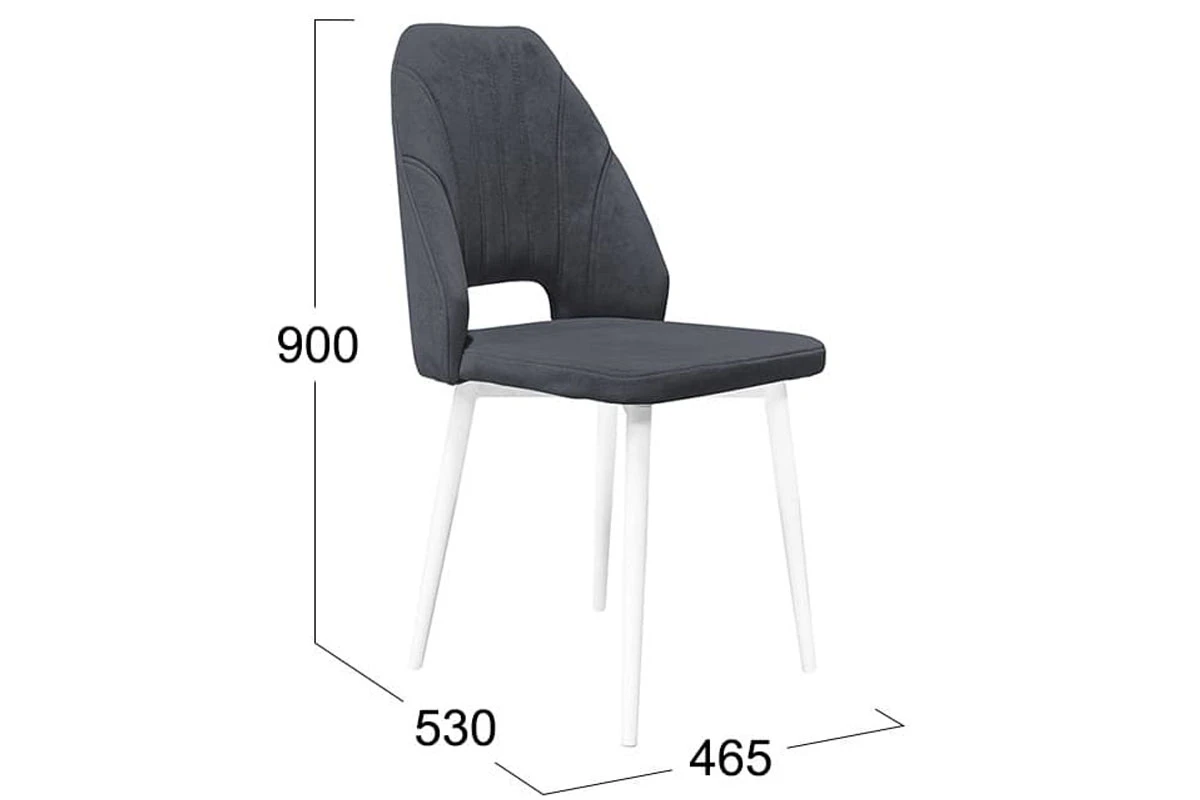 Стул Капри Исп. 2 конус Т2 (Белый муар/Велюр DREAM темно-серый) - купить в Озерце