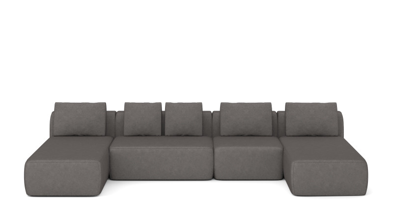 Диван модульный Molto, 4 секционный, 170+125+85+170+85+125+85+85, ткань Galaktika ash 57 — купить в Озерце