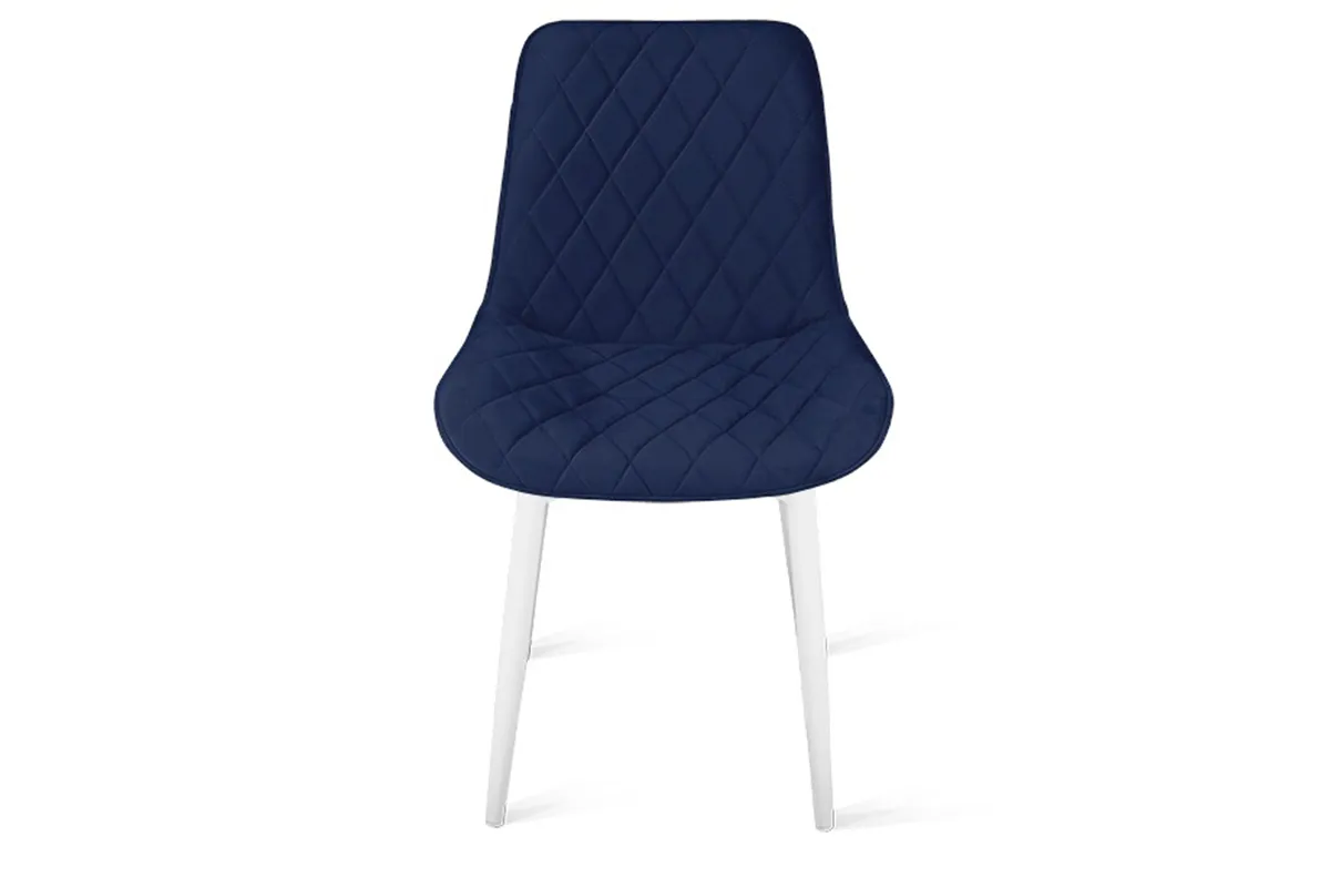 Стул Oscar (Белый Муар / Велюр L005 Синий) - купить в Озерце