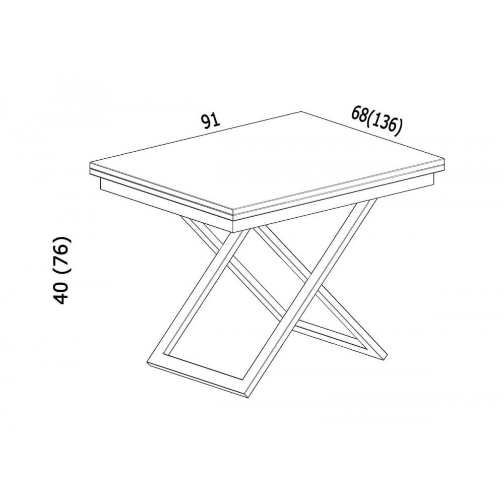 Стол-трансформер Apollo выбеленный дуб/черное подстолье - купить в Озерце