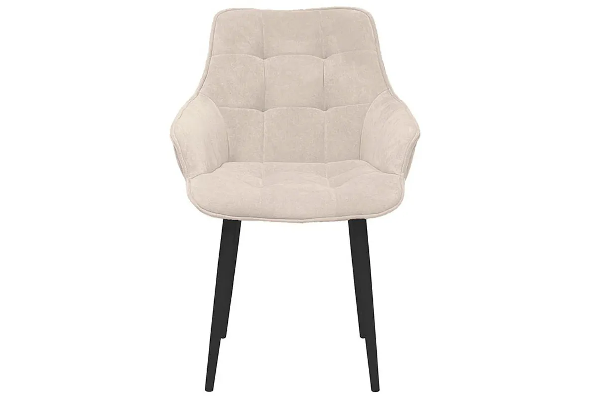 Стул Шато (конус Т2) (Черный муар/Велюр DREAM Beige/Бежевый) - купить в Озерце