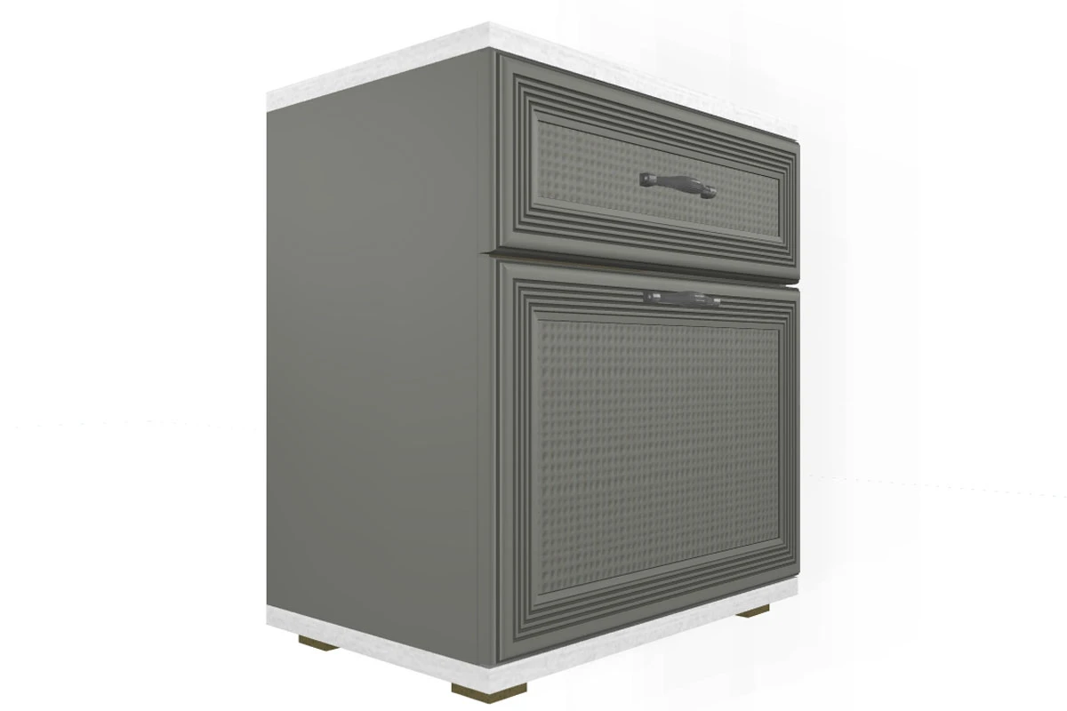 Готовый комплект для спальни СК-1016-СЯ-СО-В (Снежный Ясень/Серый Оникс/Велюр) - купить в Озерце