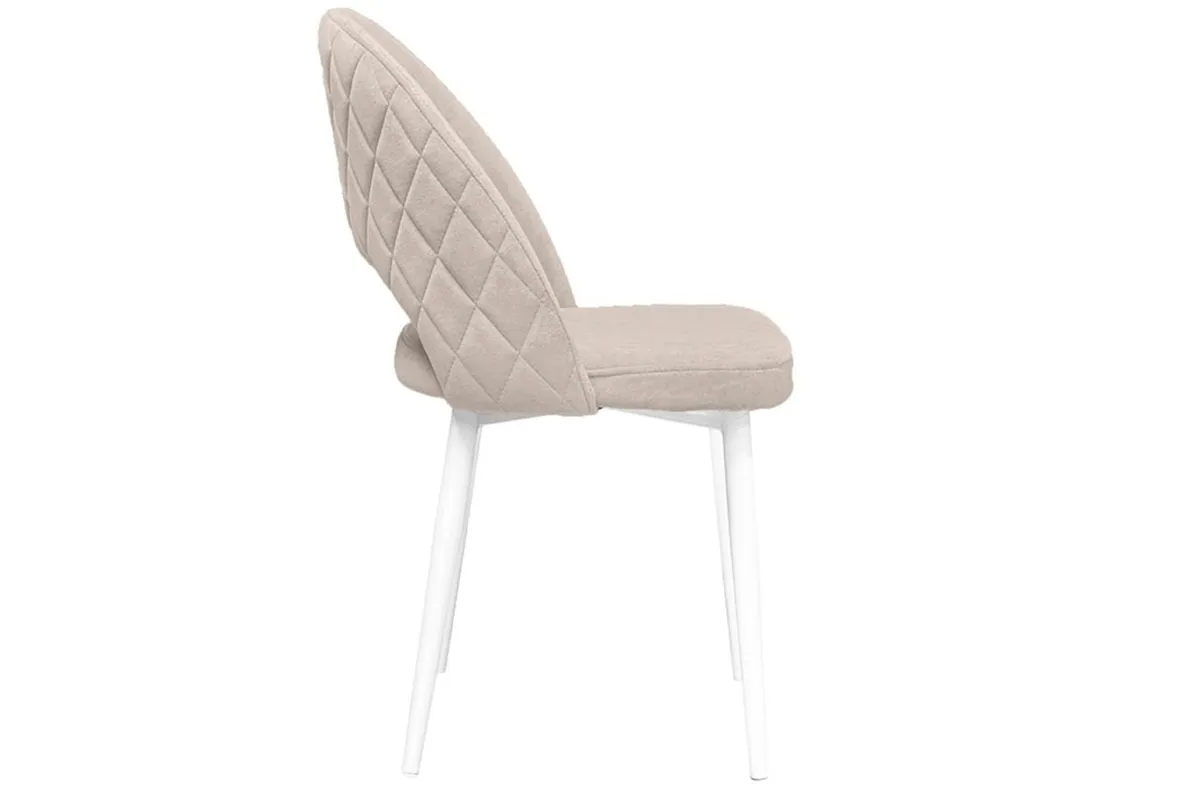 Стул Амели (конус Т2) (Белый муар/Велюр Dream Beige/Бежевый) - купить в Озерце
