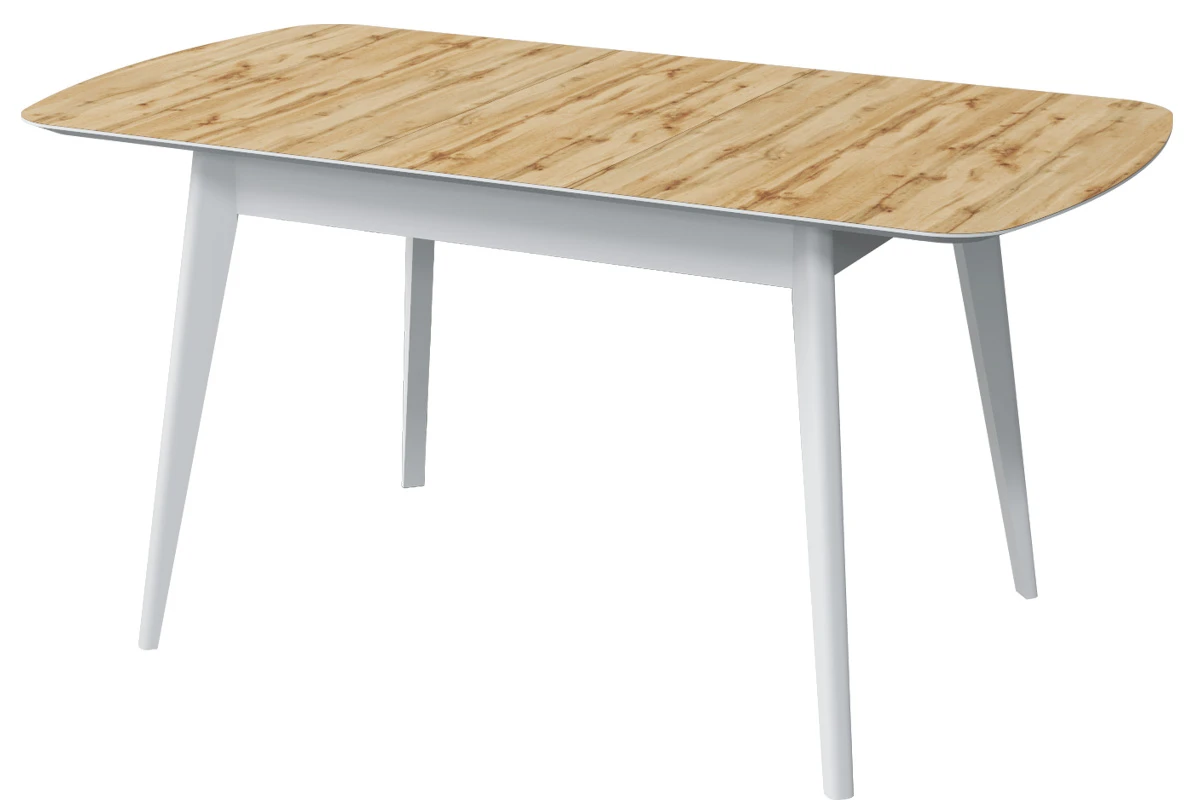Стол Прайм раздвижной 1400 (Дуб Вотан/ПУ белый) - купить в Озерце