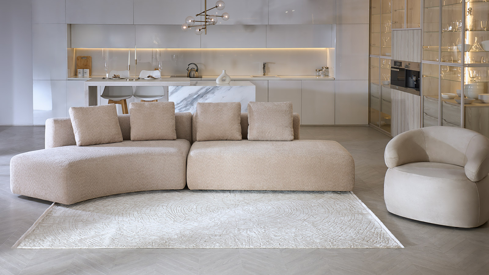 Диван модульный 2-секционный Molto 205+170 Тк. Soul 112 163x347 — купить в Озерце