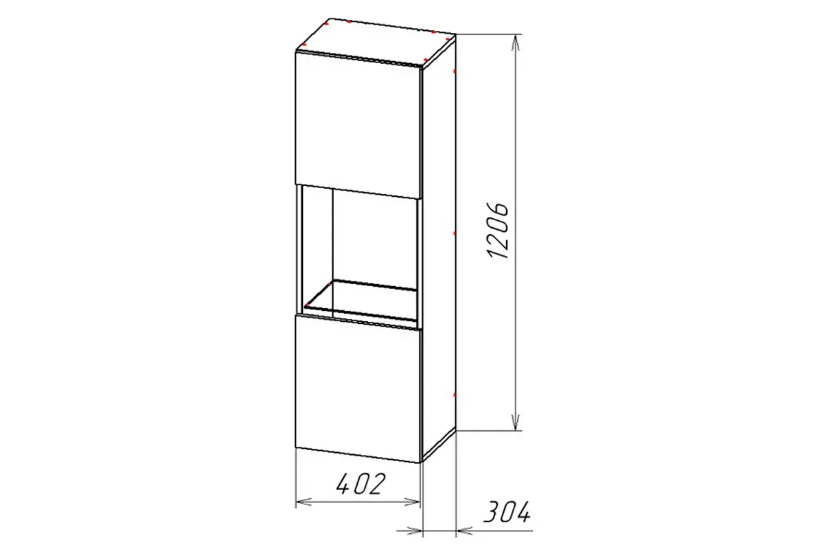 Пенал навесной Оникс-4 (Графит) в мебель-центре Озерцо