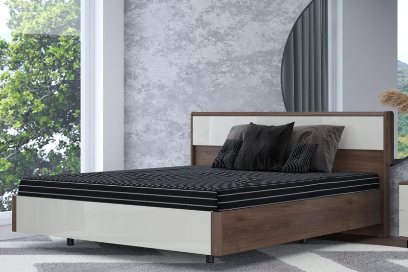 Кровать КР-5004-ГТ-КГ 180х200 (Гикори Джексон Темный/Кашемир Глянцевый) - купить в Озерце