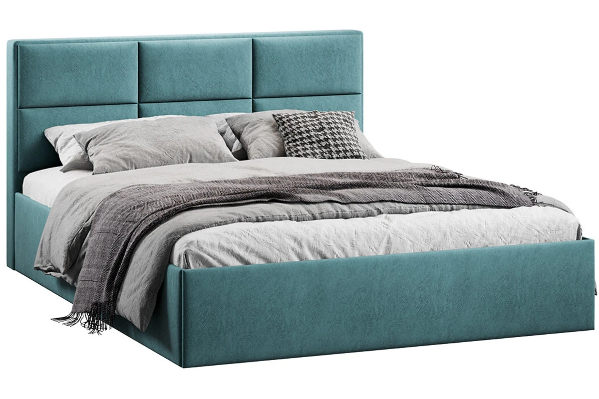 Кровать Стелла c ПМ 160х200 Тип 1 (Микровелюр/Wellmart Indigo) - купить в Озерце