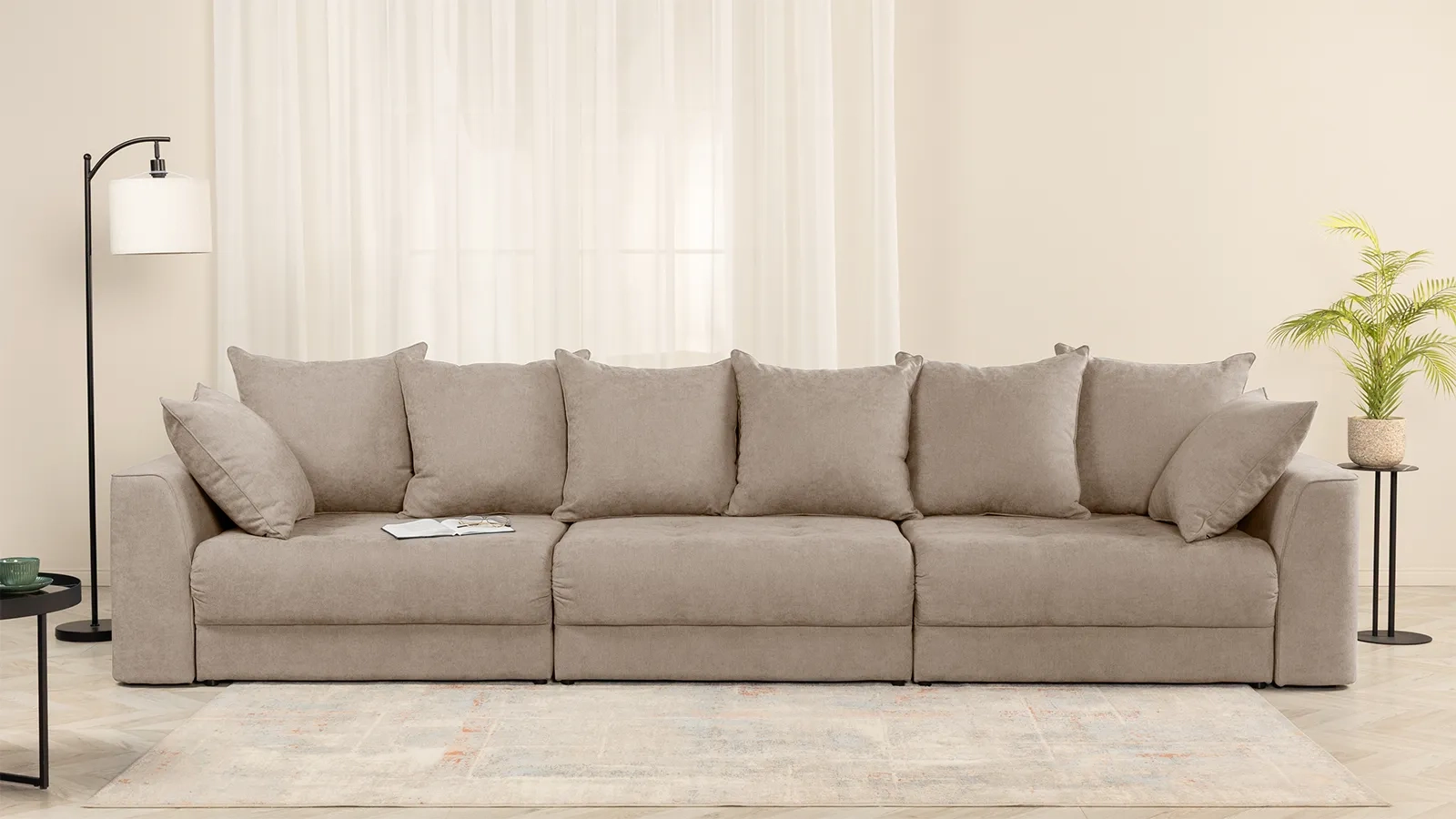 Диван -кровать Monako New 3-секционный, ткань Royal I Sandy 113x354 — купить в Озерце