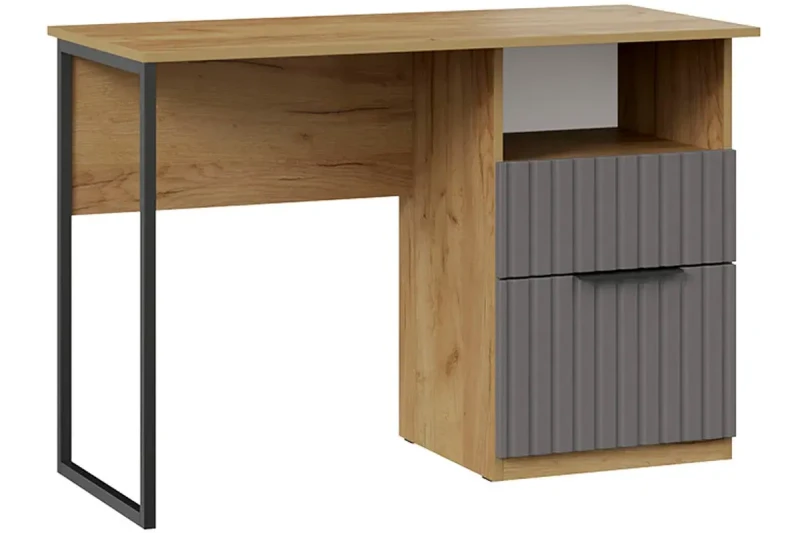 Стол письменный Хилтон Тип 1 (Дуб Крафт золотой/Графит матовый) — Мебель-центр Озерцо