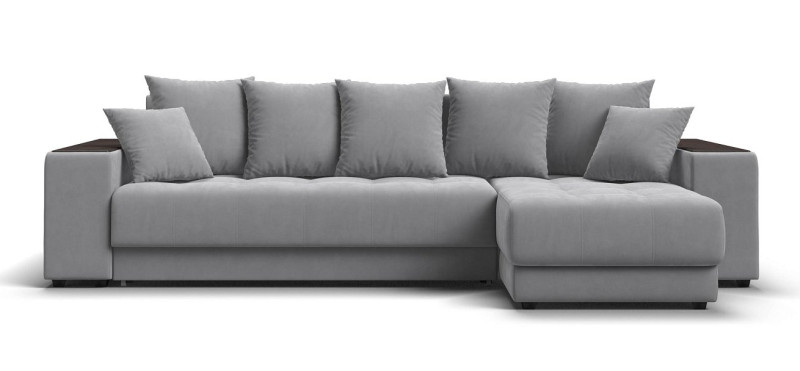 Ванкувер угловой диван Велюр Монолит сталь — купить в Озерце