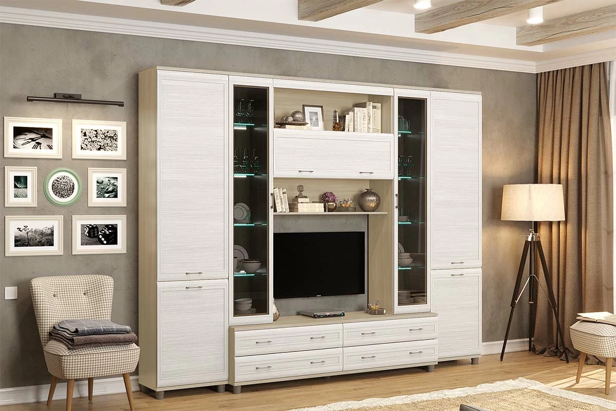 Шкаф ШК-2841 (Ясень Асахи-фасад Снежный Ясень) в мебель-центре Озерцо