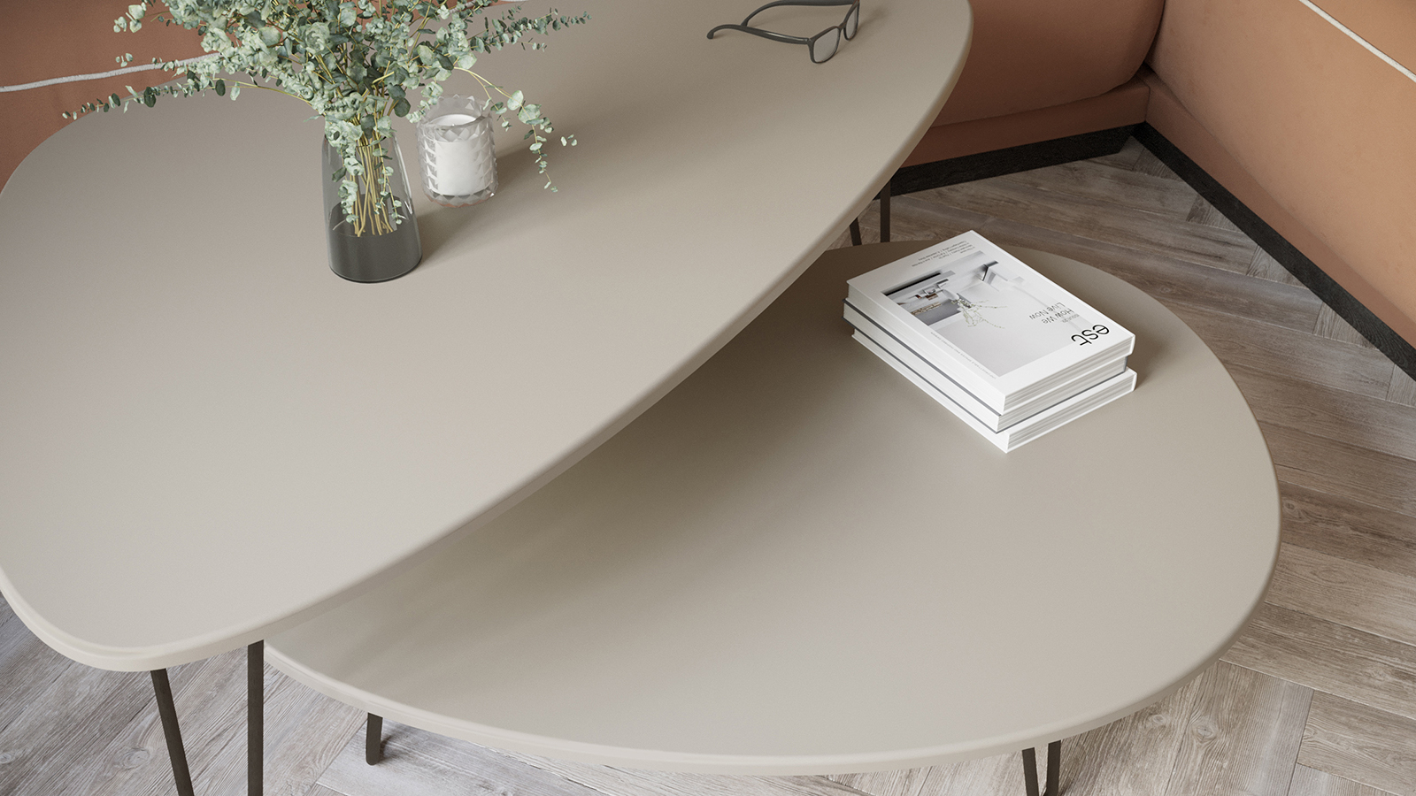 Комплект журнальных столов Gardy, цвет Глиняный серый 70x120 — купить в Озерце