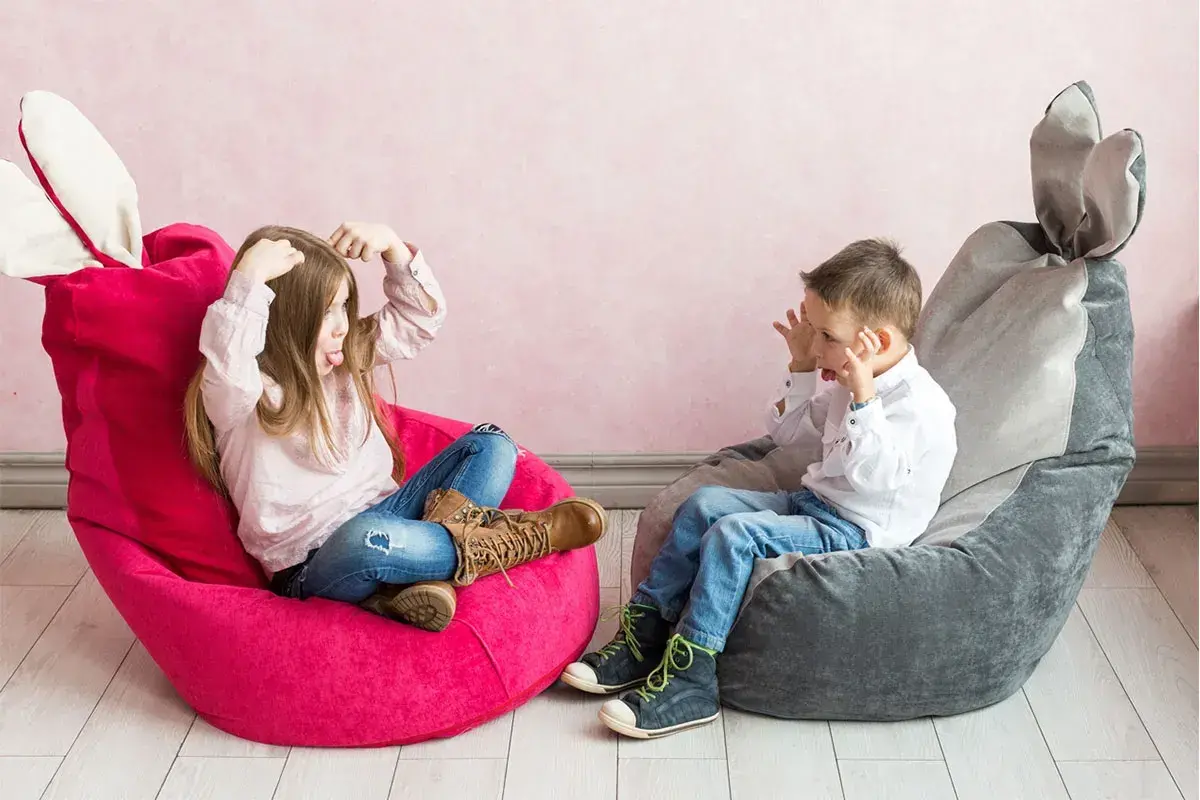 Кресло-мешок Зайчик (Микровельвет) Малиновый — купить в Озерце