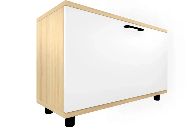 Тумба ТБ-5041-АС-БГ (Ясень Асахи/Белый Бриллиант Глянцевый) — Мебель-центр Озерцо