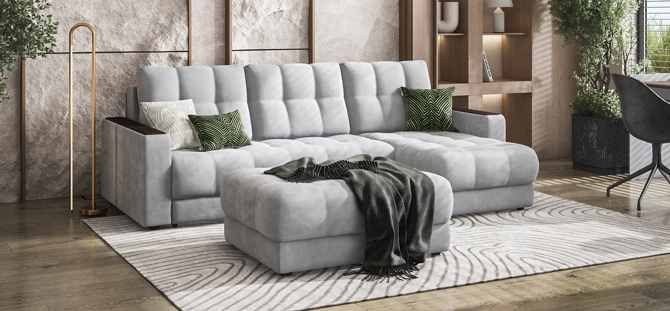 Босс пуф Велюр Монолит сталь — купить в Озерце