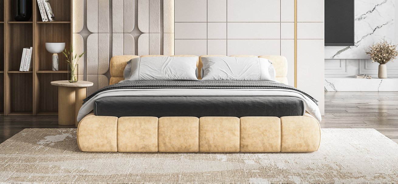 Кровать Босс Дрим 180*200 Про Велюр Royal шампань NEW - купить в Озерце