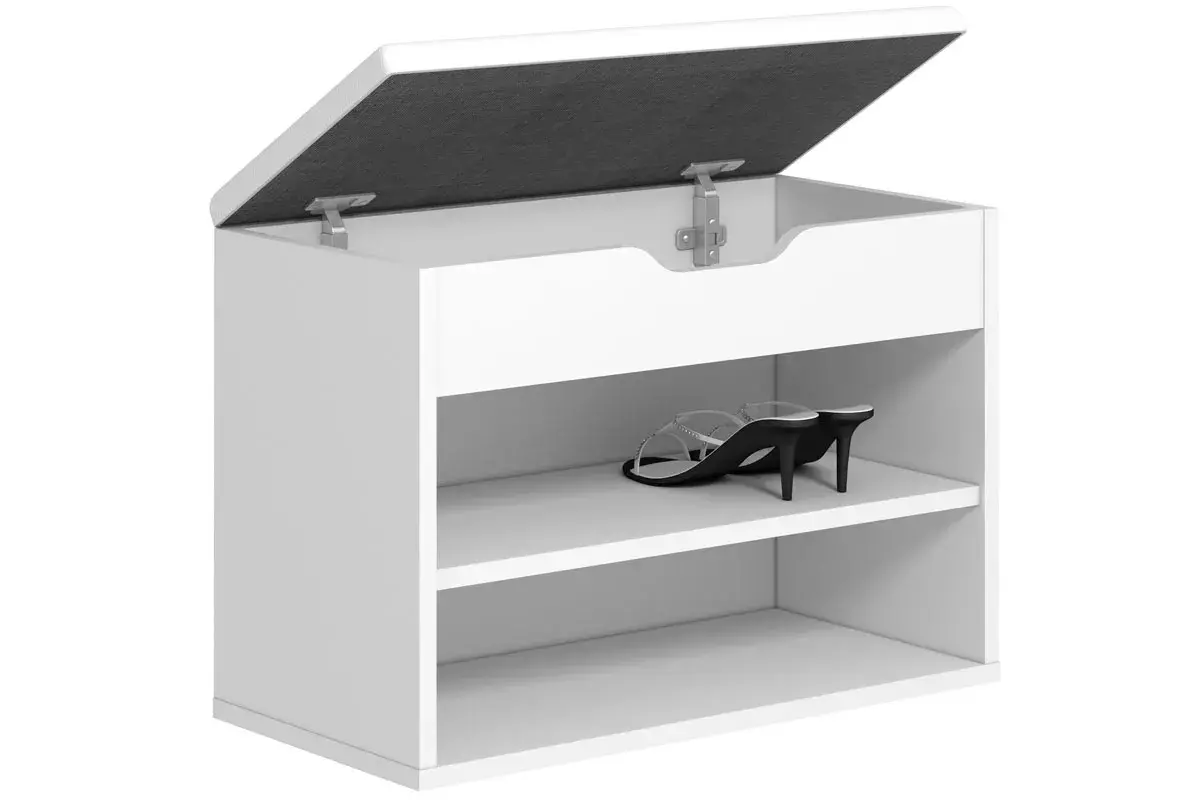 Тумба для обуви Лаки Тип 1 (Белый/Экокожа Белая) — Мебель-центр Озерцо