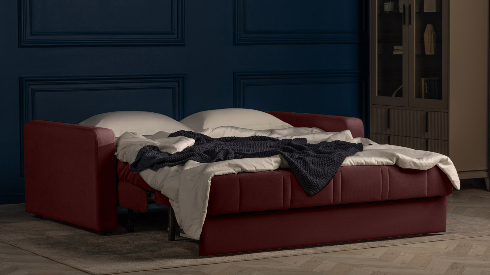 Диван - кровать Domo Pro стежка ромб, ткань Sky Velvet 32 140x216 — купить в Озерце