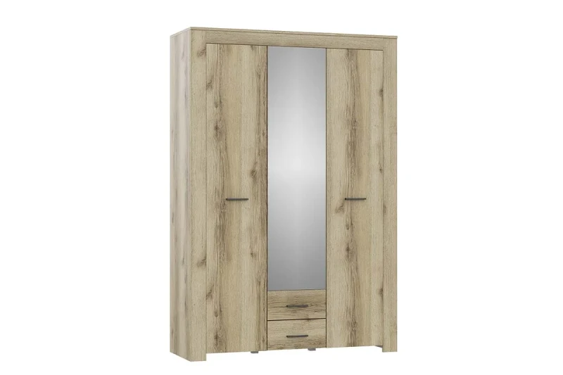 Шкаф 3х-створчатый с зеркалом Квадро 16 (Дуб Делано Светлый) в мебель-центре Озерцо