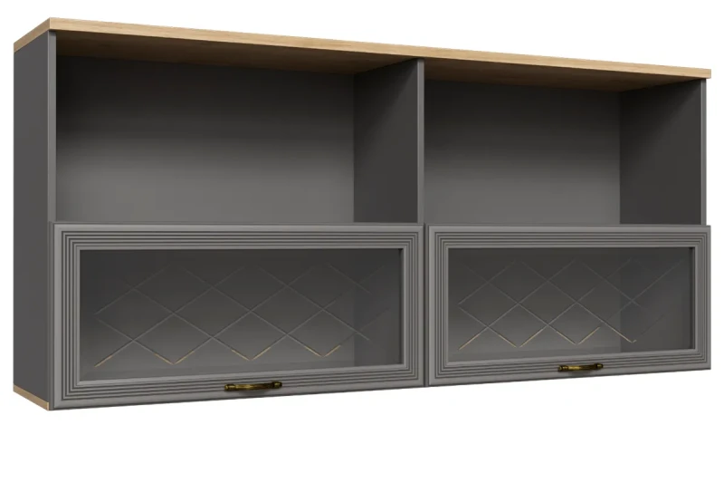 Антресоль АН-1014-ГС-СО (Гикори Джексон Светлый/Серый Оникс) в мебель-центре Озерцо