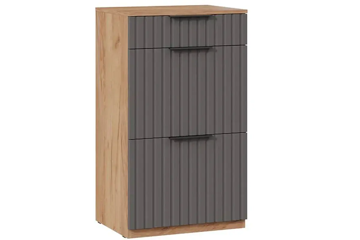 Прихожая Хилтон № 1 (Дуб Крафт золотой/Графит матовый) — Мебель-центр Озерцо