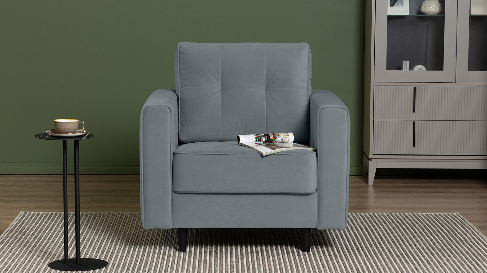 Кресло Amani Pro, Тк. Sky Velvet 18 (подлокотник: 15 см) 89x93.5 — купить в Озерце