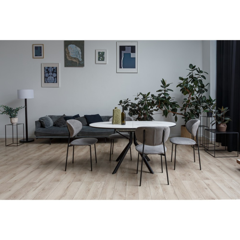 Стол ОТТАВА-2 89х150/195 керамика бел.мрамор/черный - купить в Озерце