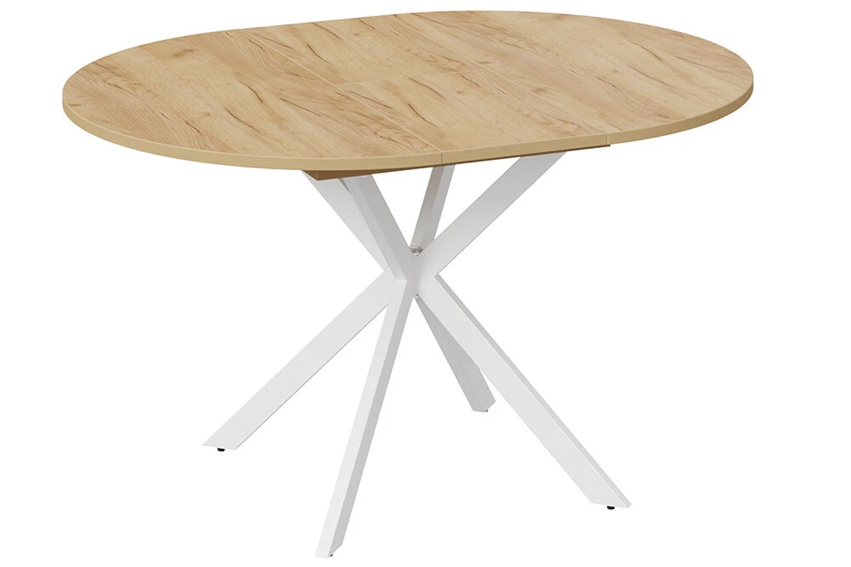 Стол обеденный Мэдисон раздвижной Тип 1 (Белый муар/Дуб Крафт золотой) - купить в Озерце