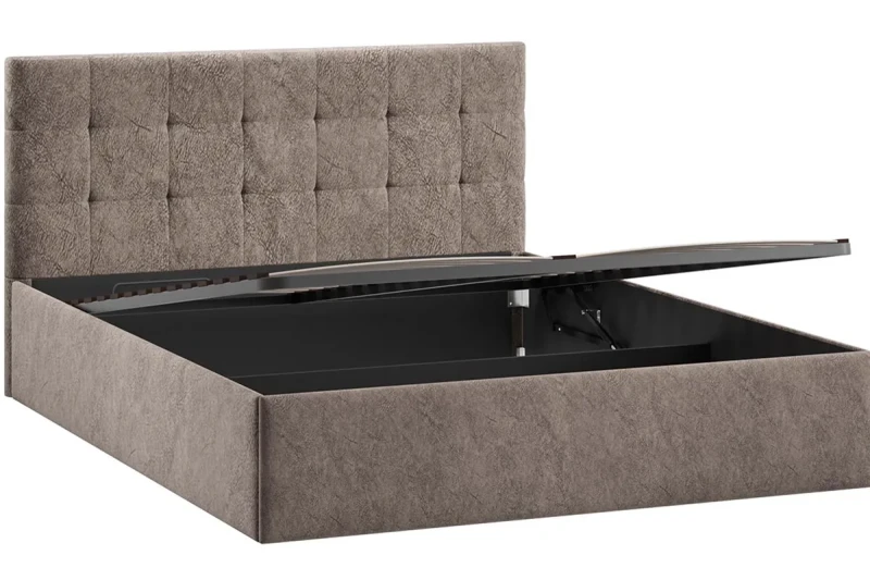 Кровать Джоли Тип 1 с ПМ 160х200 (Микровелюр / Wellmart Latte) - купить в Озерце