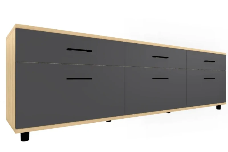 Тумба ТБ-5027-АС-АМ (Ясень Асахи/Антрацит Матовый) — Мебель-центр Озерцо