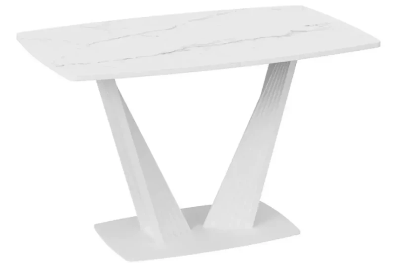 Стол раздвижной Тип 1 Фабио (Белый матовый/Стекло матовое белый мрамор) - купить в Озерце