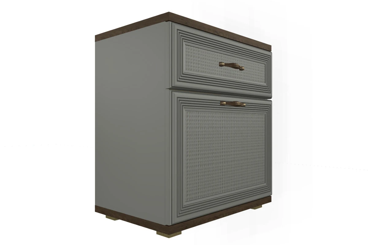 Готовый комплект для спальни СК-1016-ГТ-СО-В (Гикори Джексон Темный/Серый Оникс/Велюр) - купить в Озерце