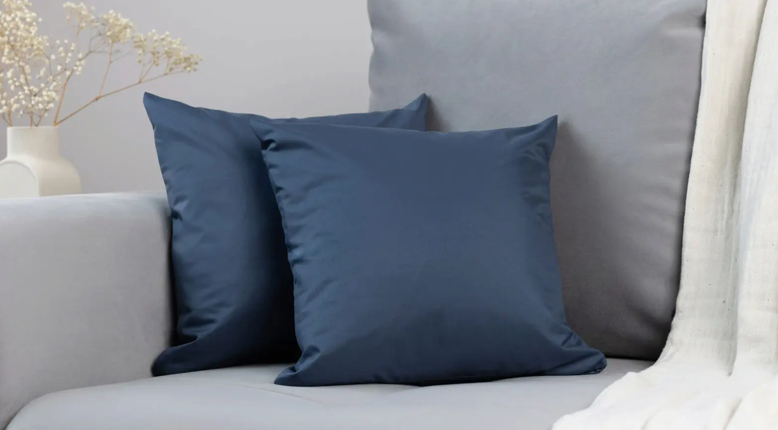 Подушка декоративная Glossy 40x40, цвет Синий в мебель-центре Озерцо