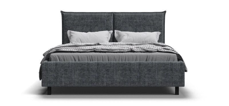 Кровать ЛЕО 160*200 Шенилл IQ серая - купить в Озерце