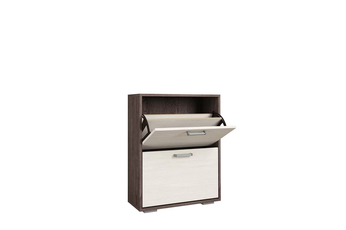 Обувница Бриз 11 анкор тёмный/анкор белый — Мебель-центр Озерцо