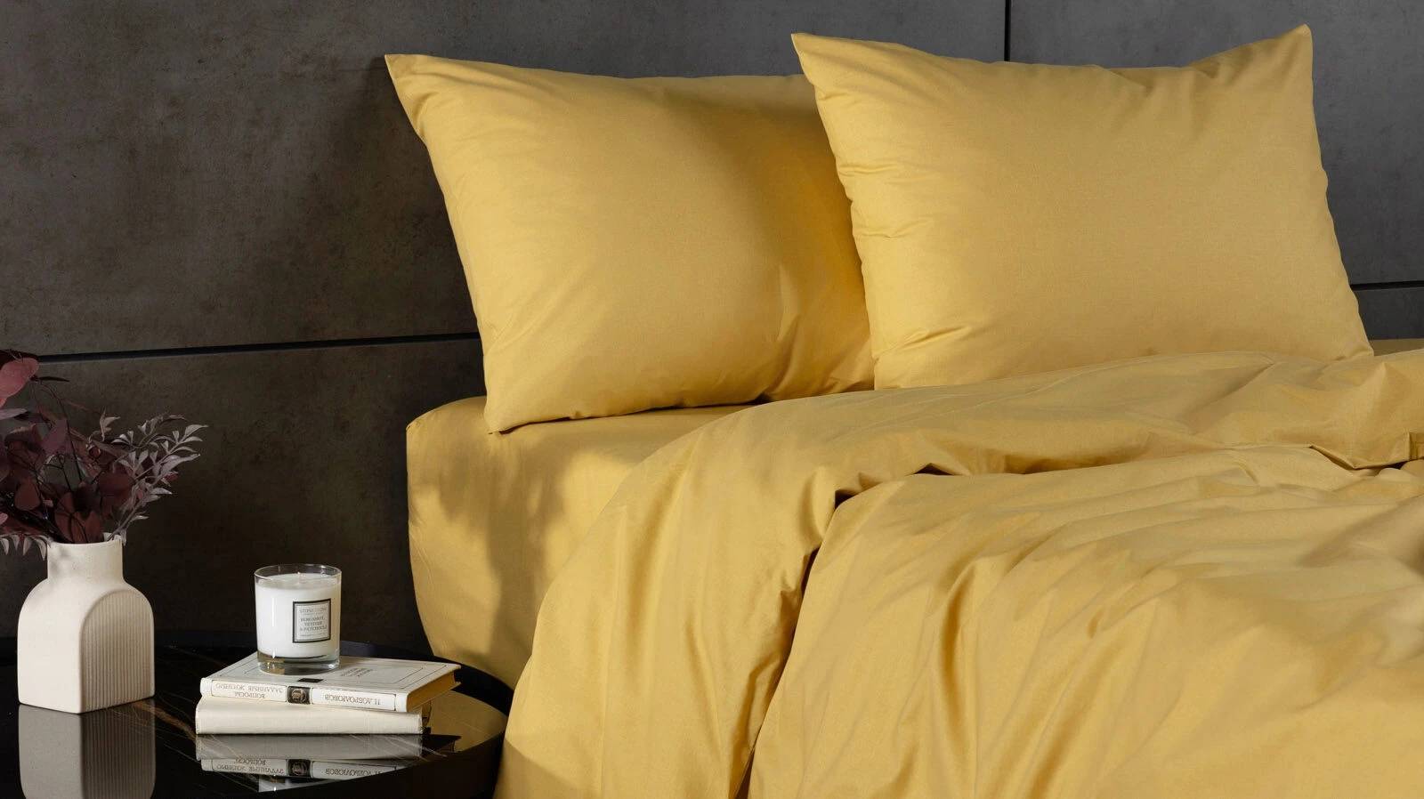 Постельное белье Comfort Cotton, цвет: Горчичный (односп) 140x205, без простыни в мебель-центре Озерцо