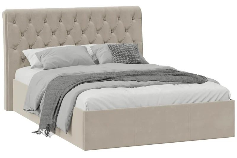 Кровать Скарлет 140х200 Тип 1 (Велюр/Мокко светлый) - купить в Озерце