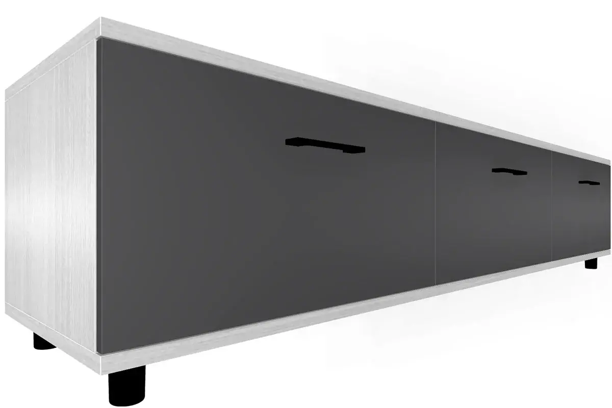 Гостиная Грейс комплект 11 (Снежный Ясень/Антрацит Матовый) — Мебель-центр Озерцо